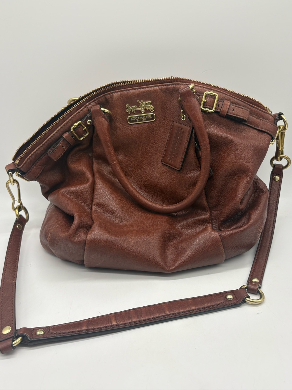 Coach Leather Shoulder Bag in Brown